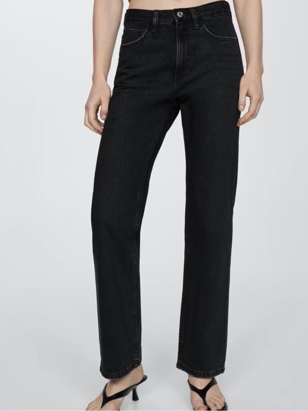 Mango Black Matilda Straight Leg Jeans - 4